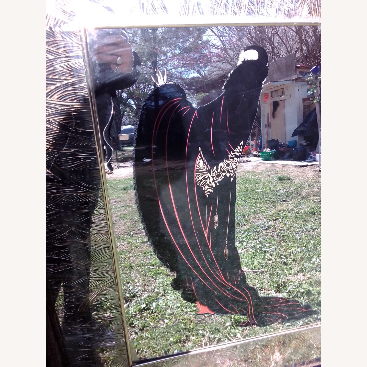 Art Deco Mirror Art Gold Glass Wall Art - image-8