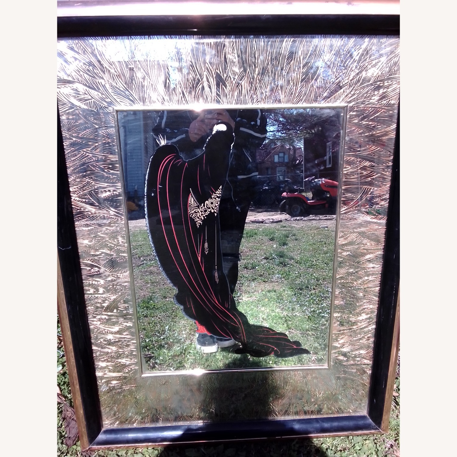 Art Deco Mirror Art Gold Glass Wall Art - image-4