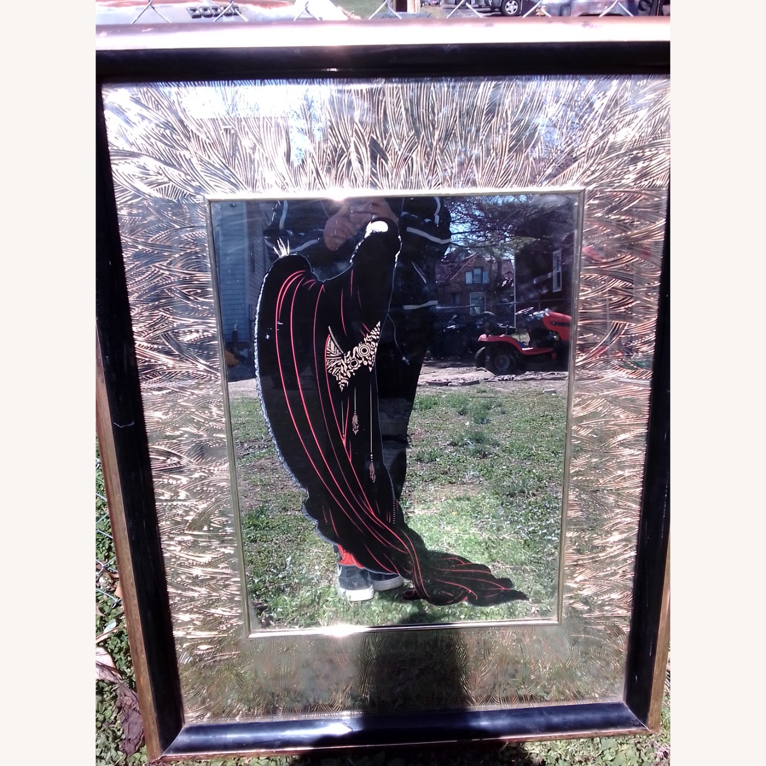 Art Deco Mirror Art Gold Glass Wall Art - image-7