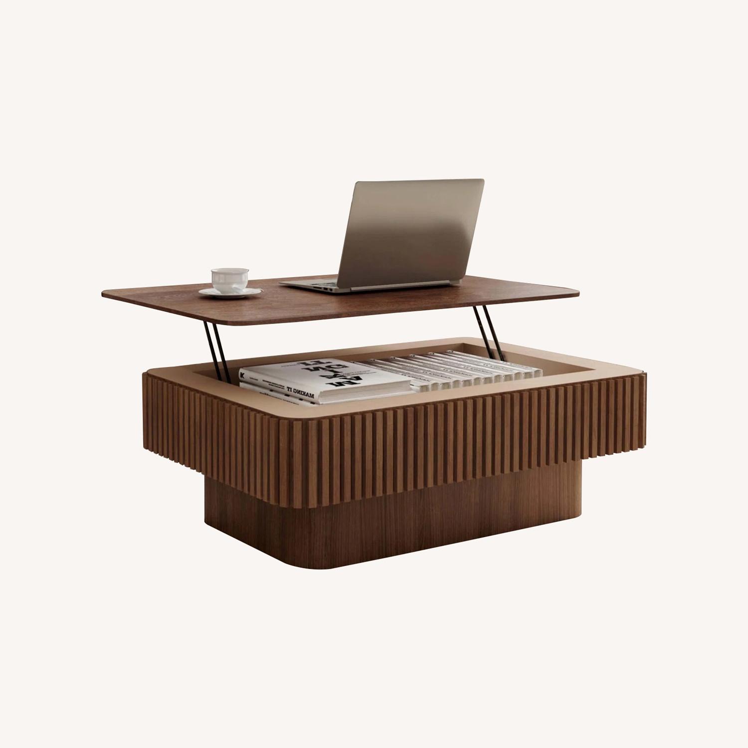 Fluted Lift-Top Coffee Table - image-0