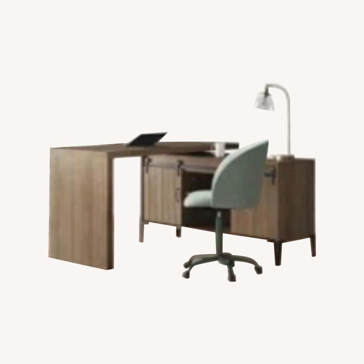 Wayfair Gracie Oaks Dark Brown Wood Desk - image-0