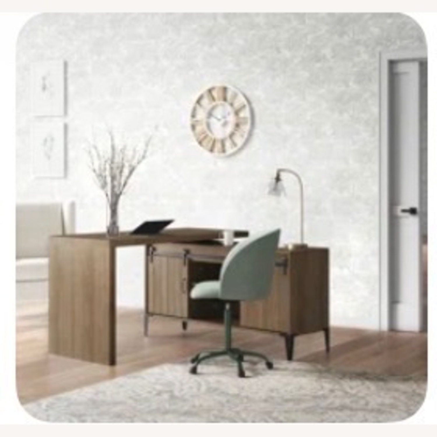 Wayfair Gracie Oaks Dark Brown Wood Desk - image-1