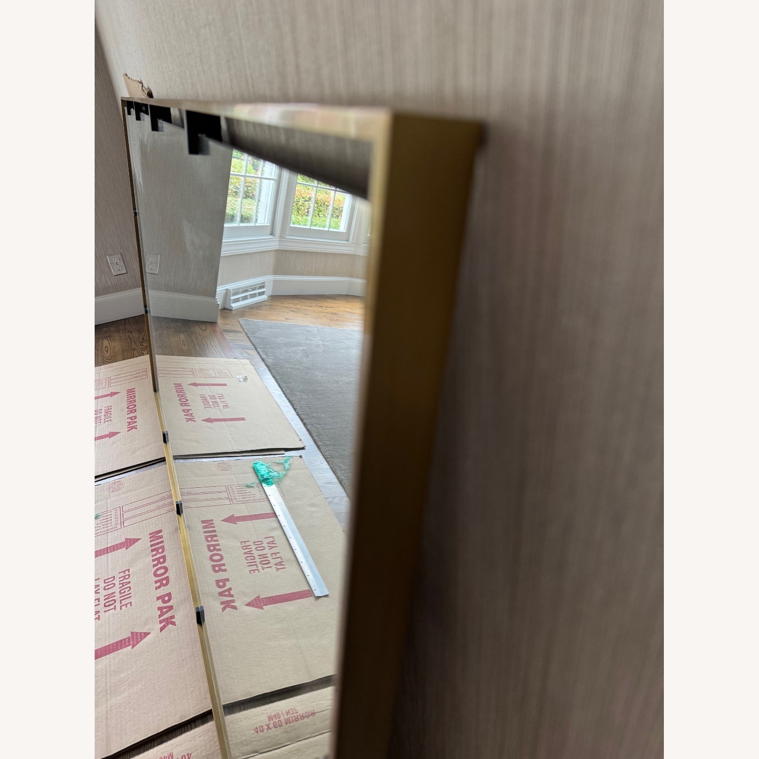 Restoration Hardware Gold Metal Wall Mirror - image-5