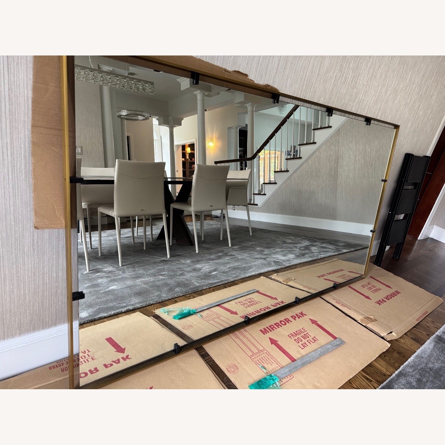 Restoration Hardware Gold Metal Wall Mirror - image-2