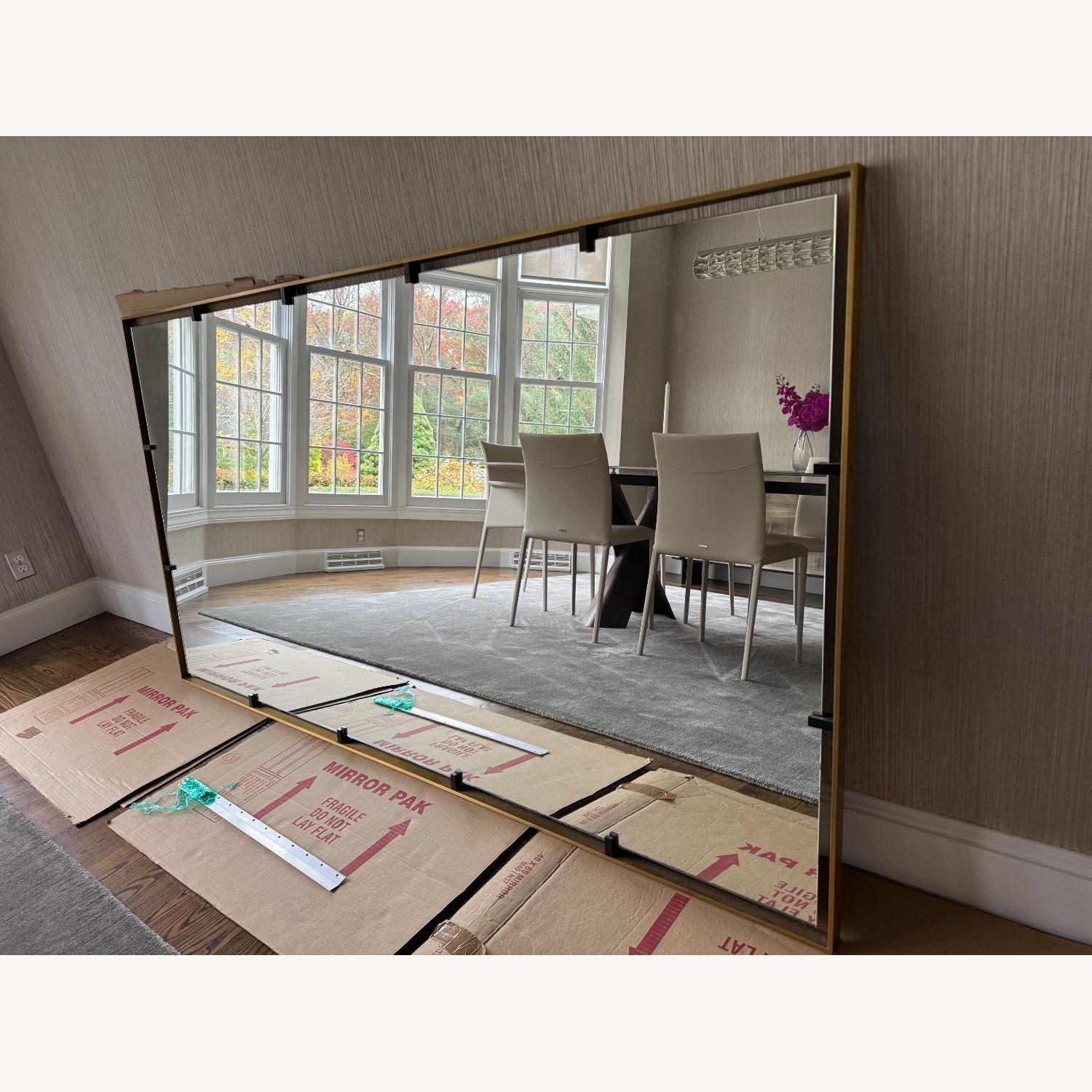 Restoration Hardware Gold Metal Wall Mirror - image-1