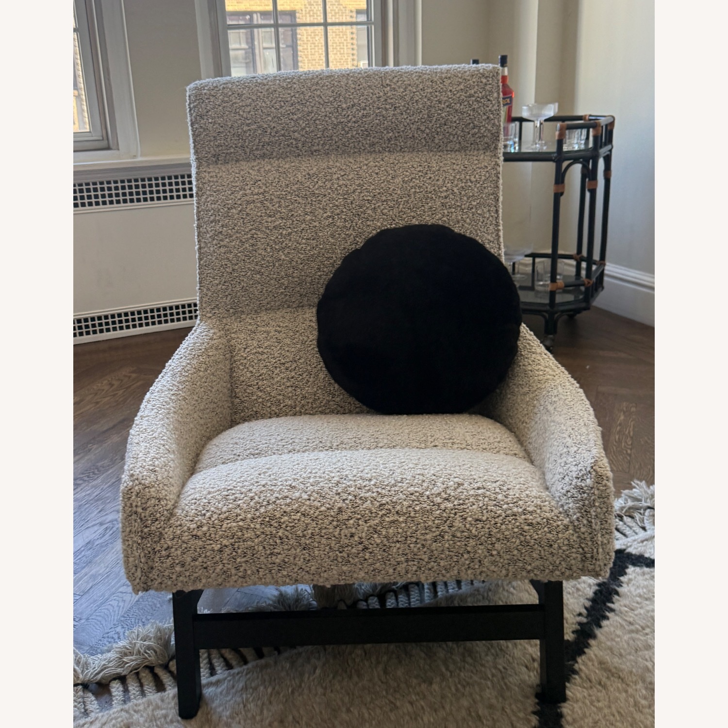 CB2 Grosseto Peppered Grey Boucle Chair - image-3