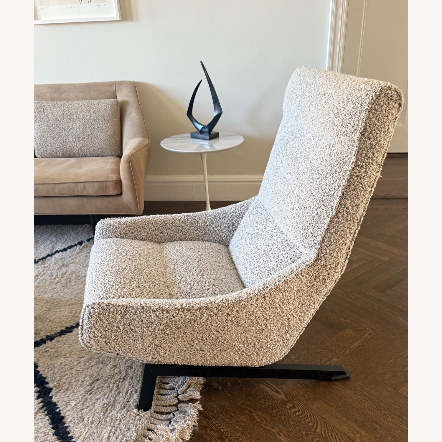 CB2 Grosseto Peppered Grey Boucle Chair - image-2