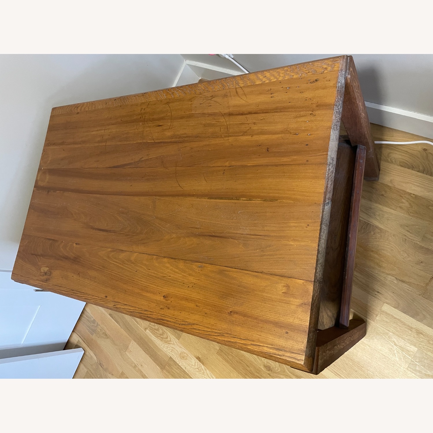 Antique Solid Oak Mission Desk or Library Table - image-6