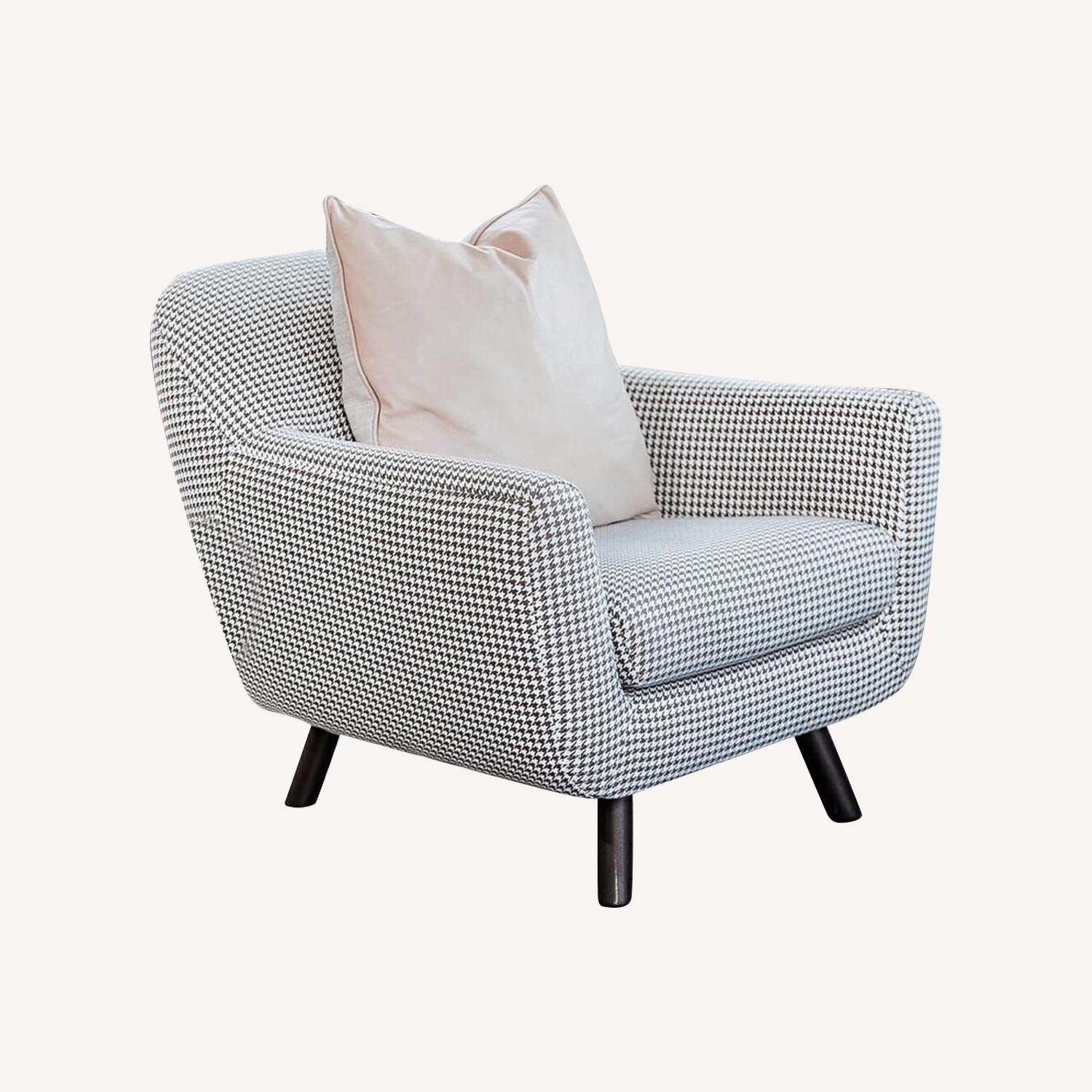 Gabriola 34" Lounge Chair B&W Houndstooth Pattern - image-0