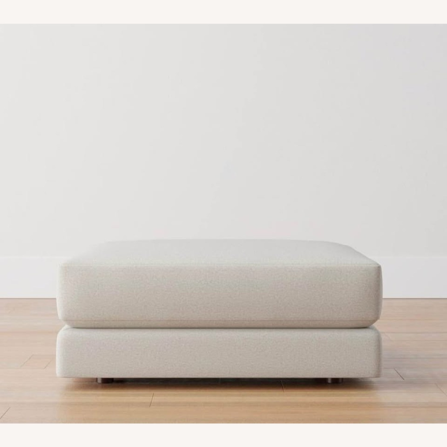 Pottery Barn Carmel Light Gray Velvet Ottoman - image-2