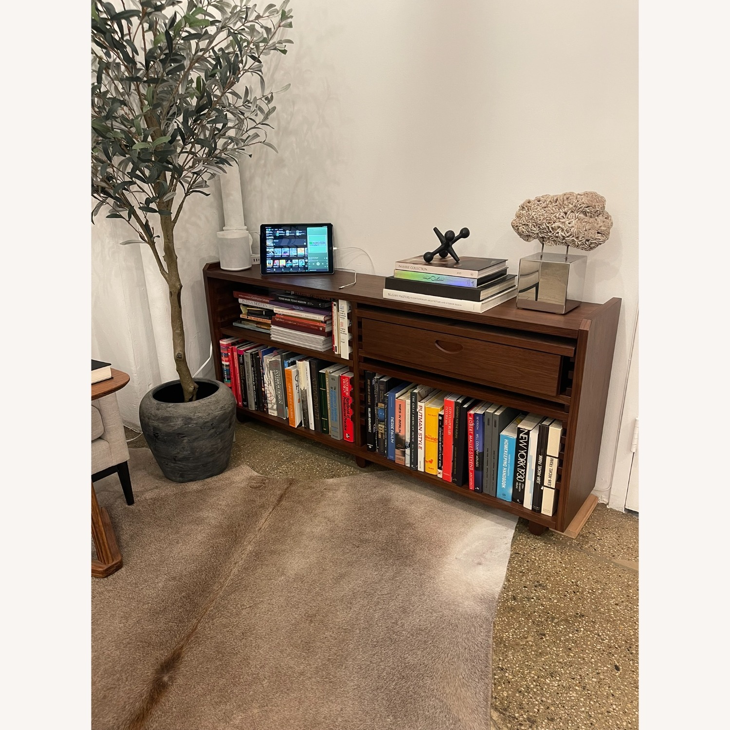 CB2 Ventura Dark Brown Wood Bookcase - image-1