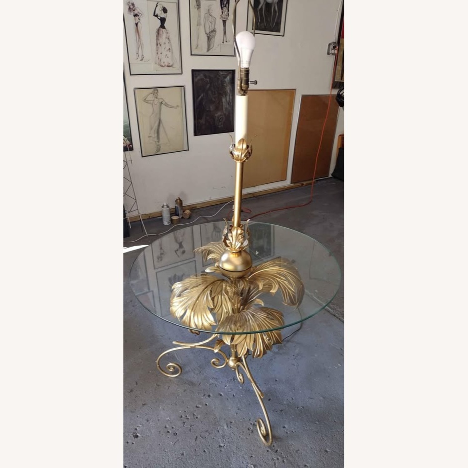 Vintage/Antique Finds Gold Metal Floor Lamp - image-7