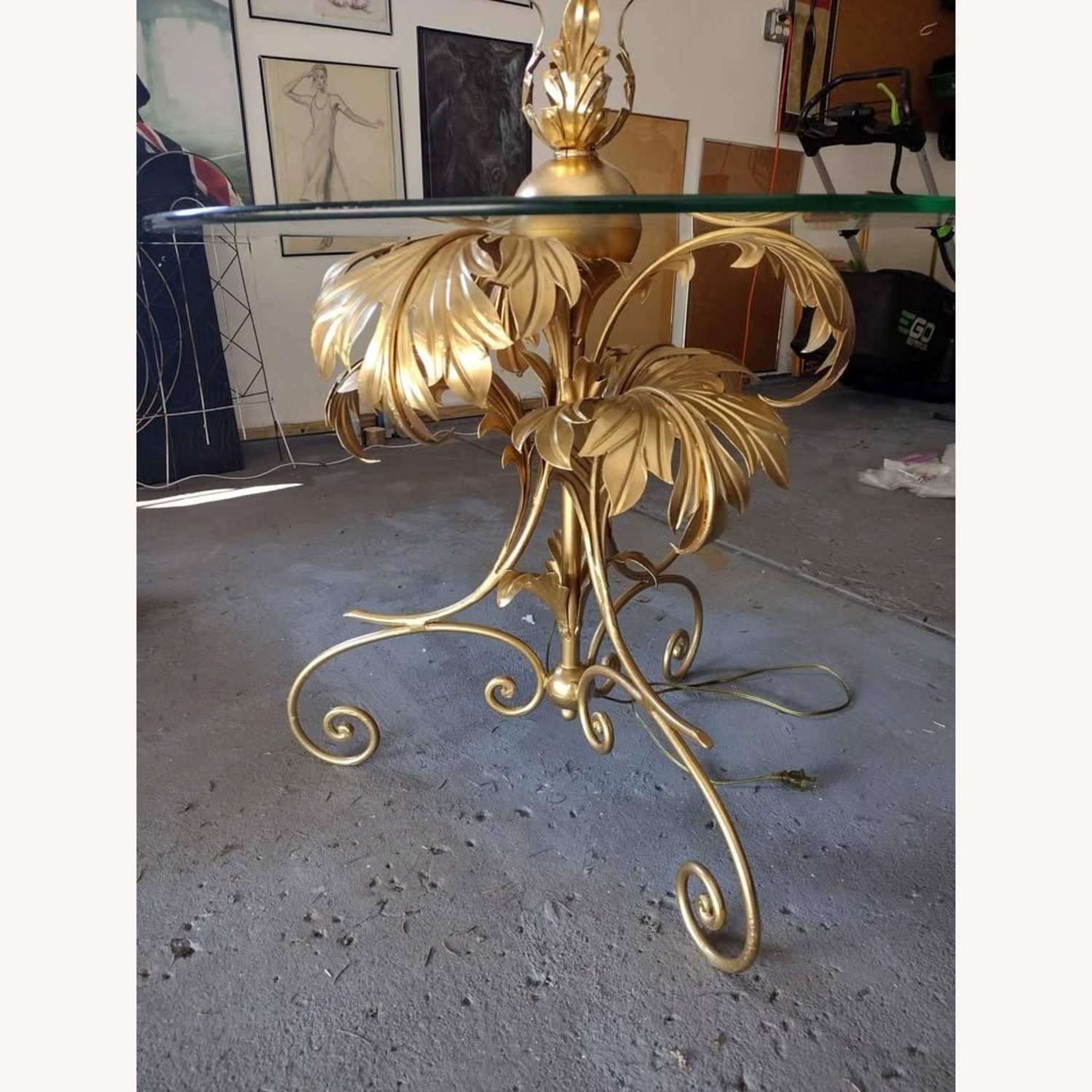 Vintage/Antique Finds Gold Metal Floor Lamp - image-4