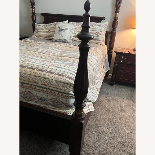 Used Natl Geo Lane Furniture Four Poster King Bed Frame for sale on AptDeco