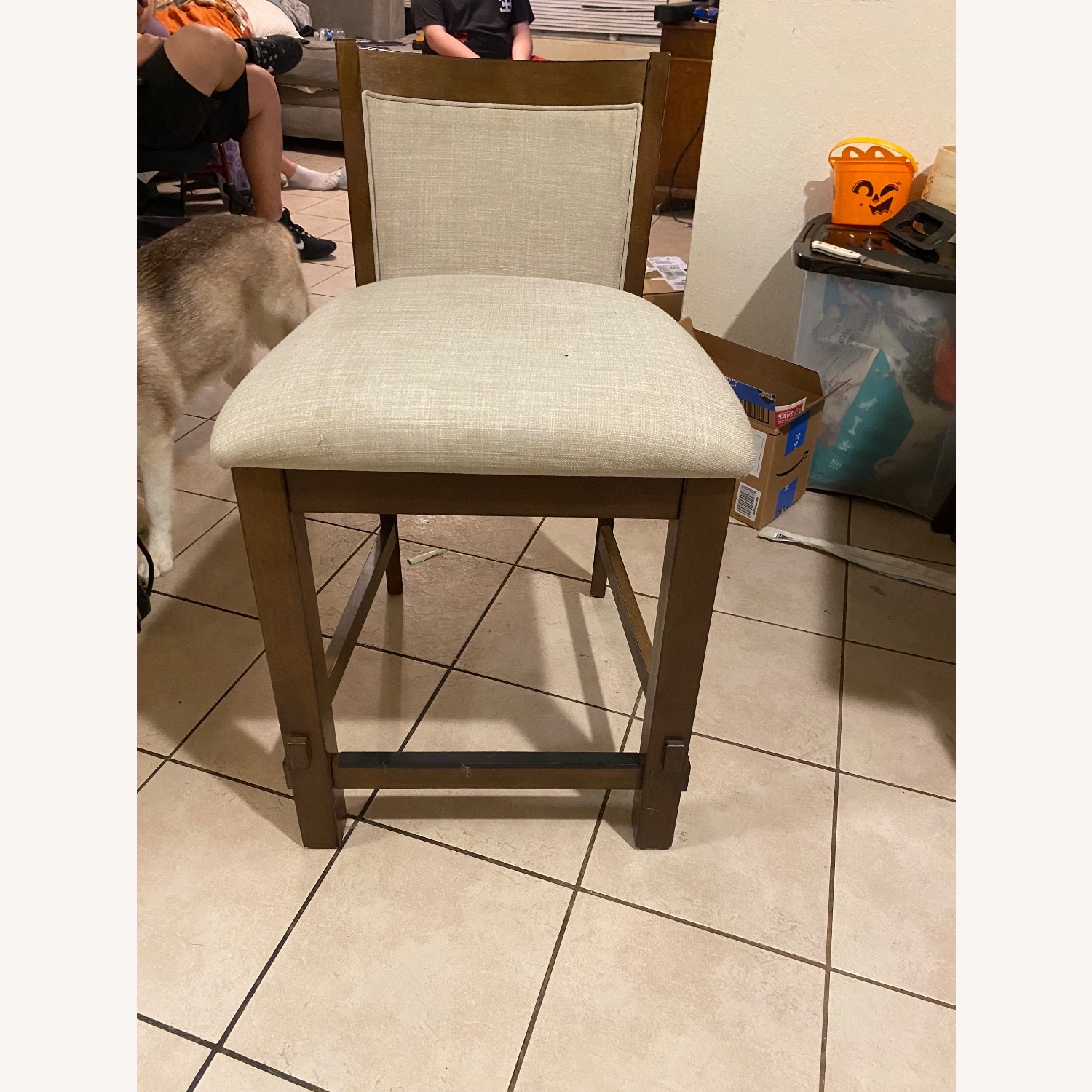 Dark Brown Wood Dining Set - image-3