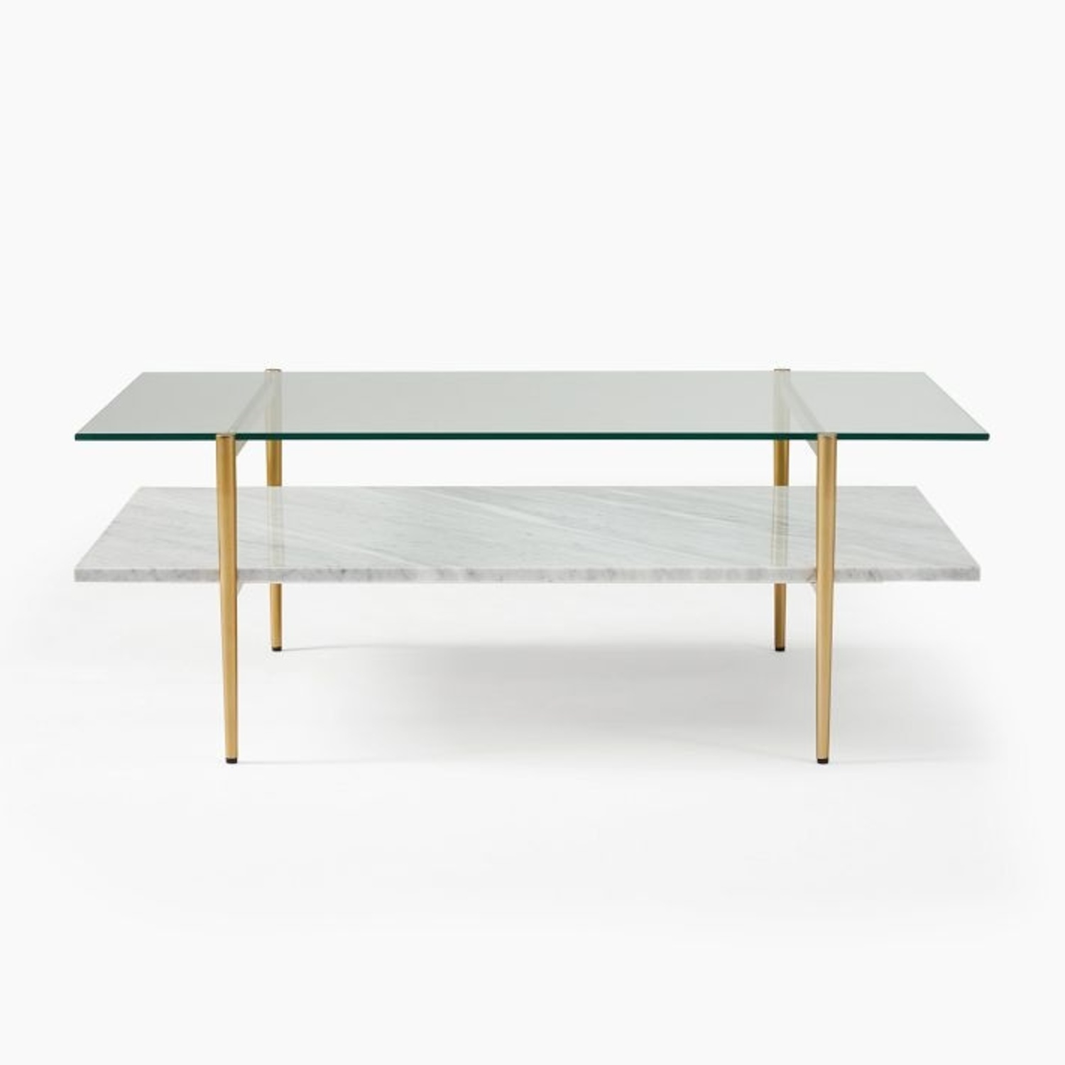 West Elm Mid-Century Art Display Marble Coffee Table - image-4