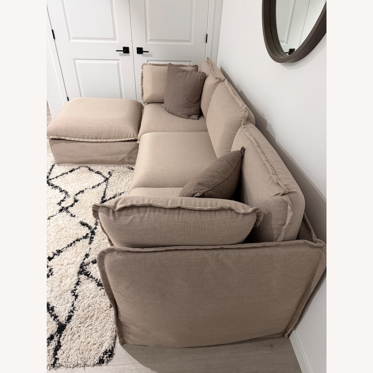 Light Brown Metal 3+ Piece Sectional - image-2