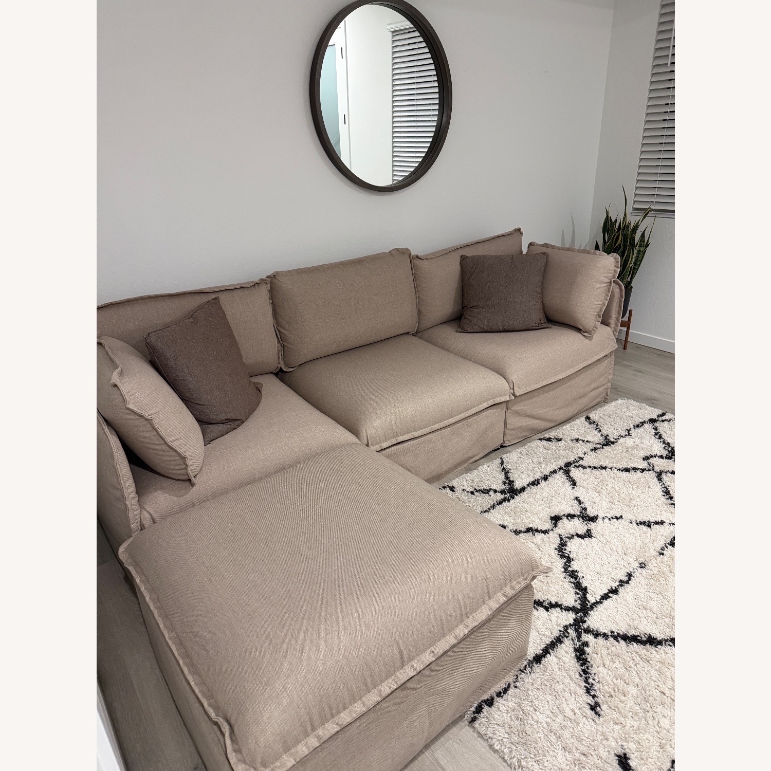 Light Brown Metal 3+ Piece Sectional - image-3