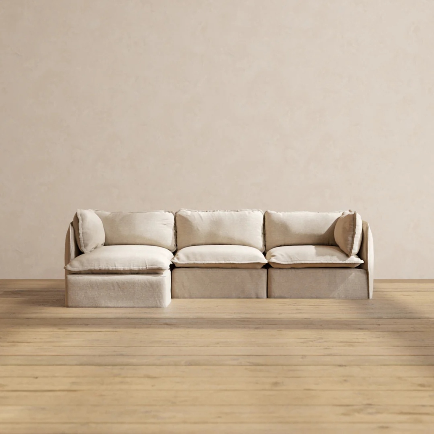 Light Brown Metal 3+ Piece Sectional - image-0