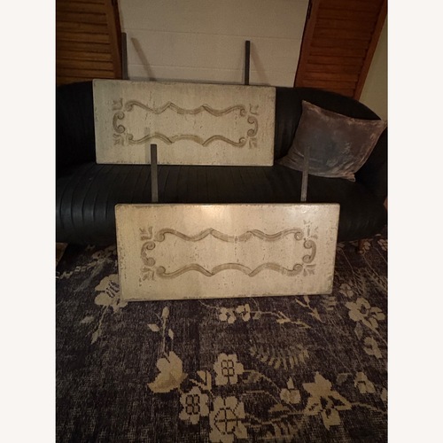 Used Arhaus Natural Cerea Ribbon Bell'Arte Dining Table for sale on AptDeco