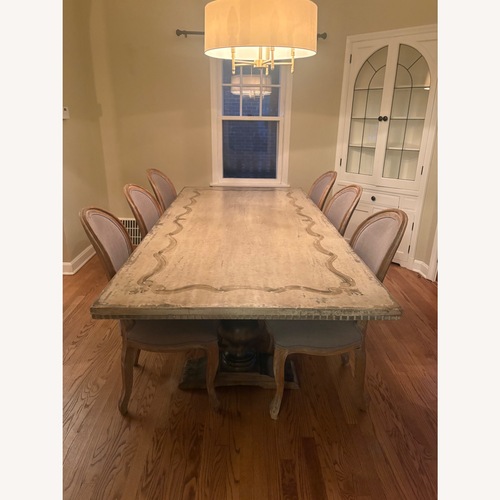Used Arhaus Natural Cerea Ribbon Bell'Arte Dining Table for sale on AptDeco