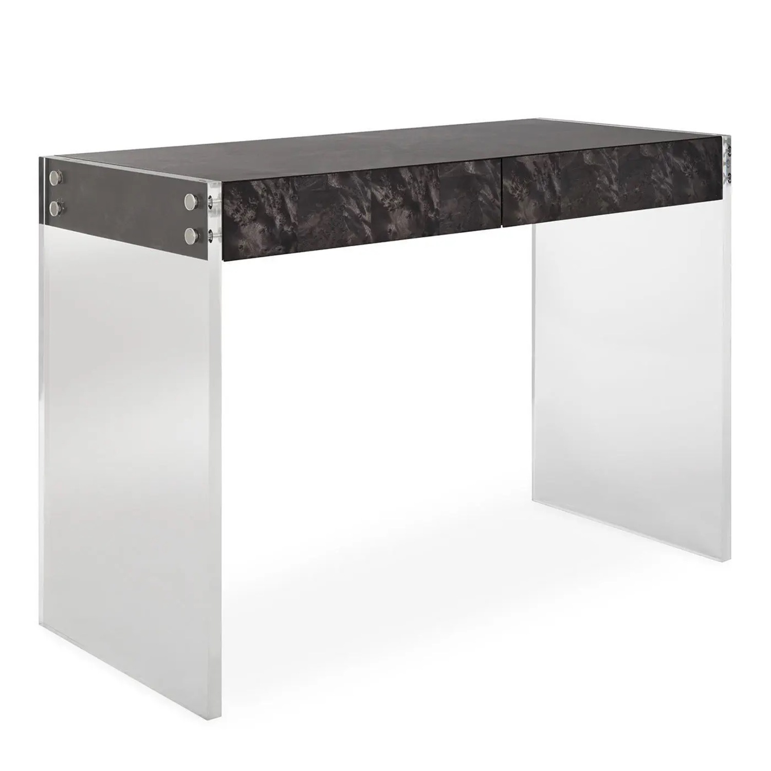 Jonathan Adler Bond Burl Wood Black Wood Desk - image-1
