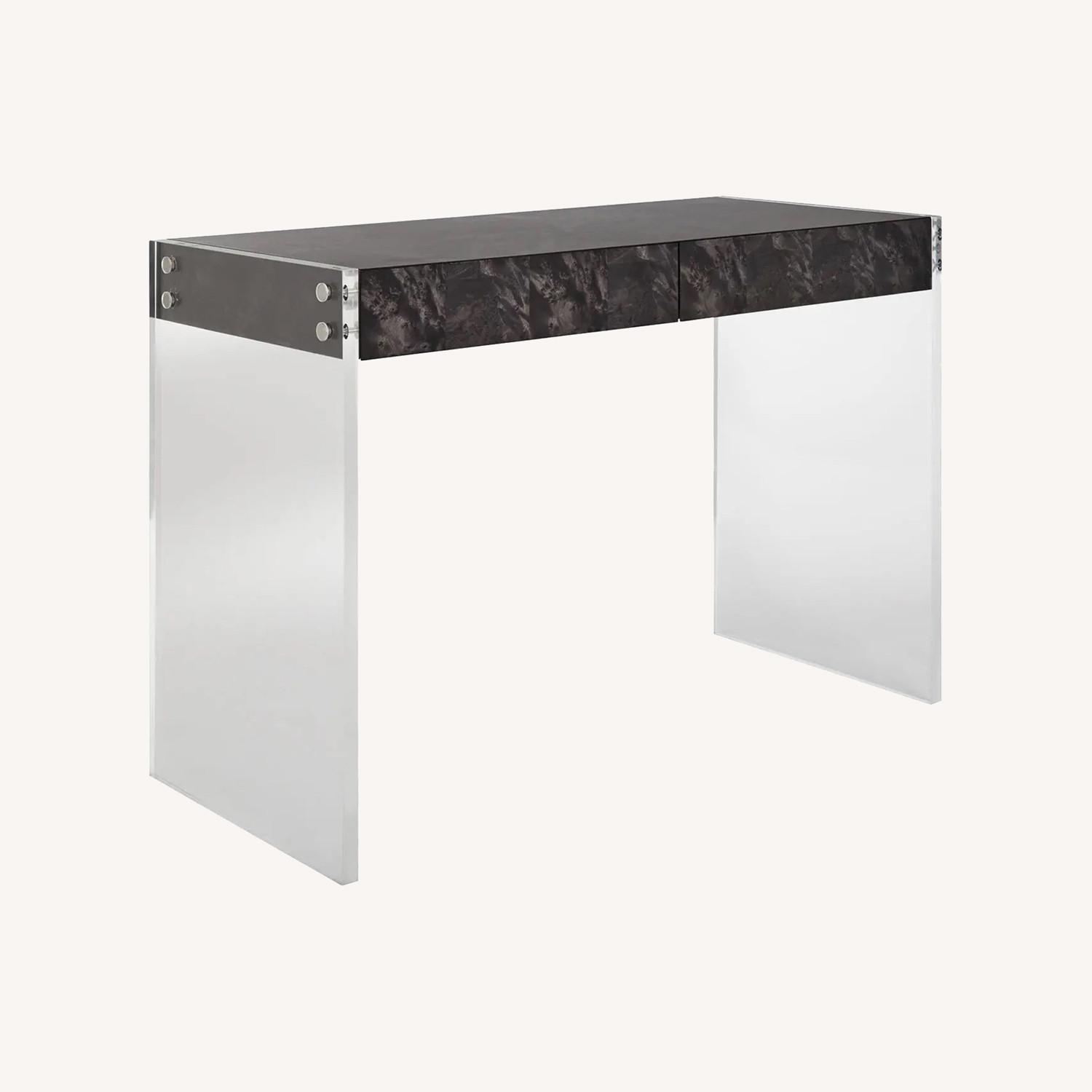 Jonathan Adler Bond Burl Wood Black Wood Desk - image-0