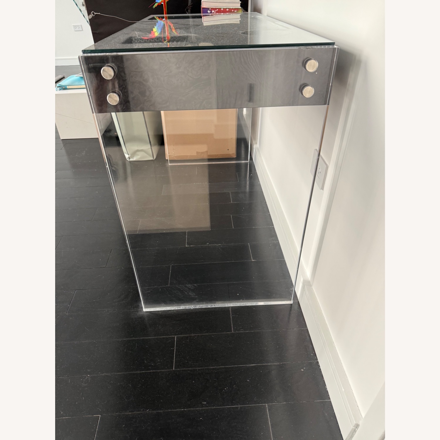 Jonathan Adler Bond Burl Wood Black Wood Desk - image-6