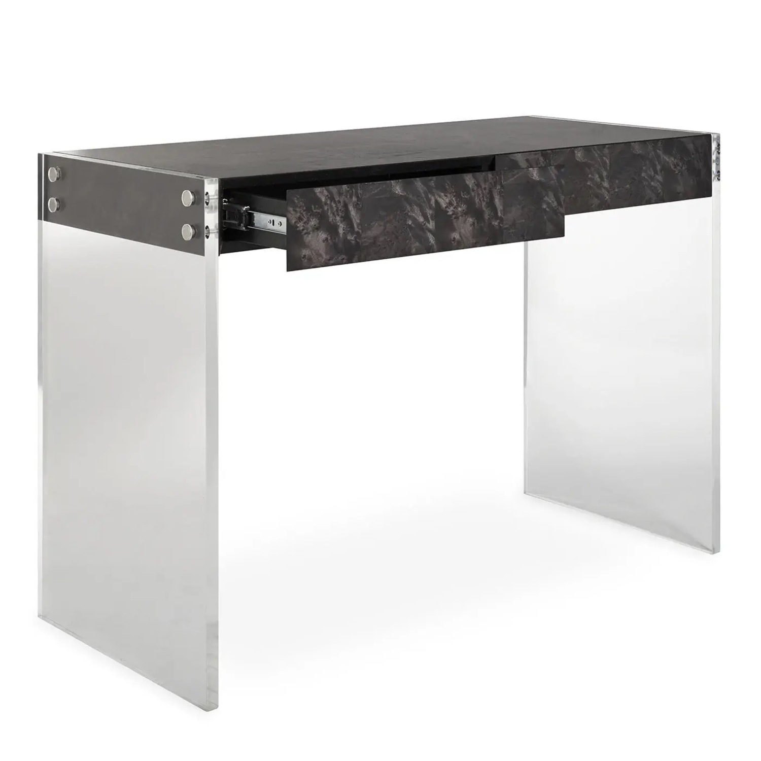 Jonathan Adler Bond Burl Wood Black Wood Desk - image-3