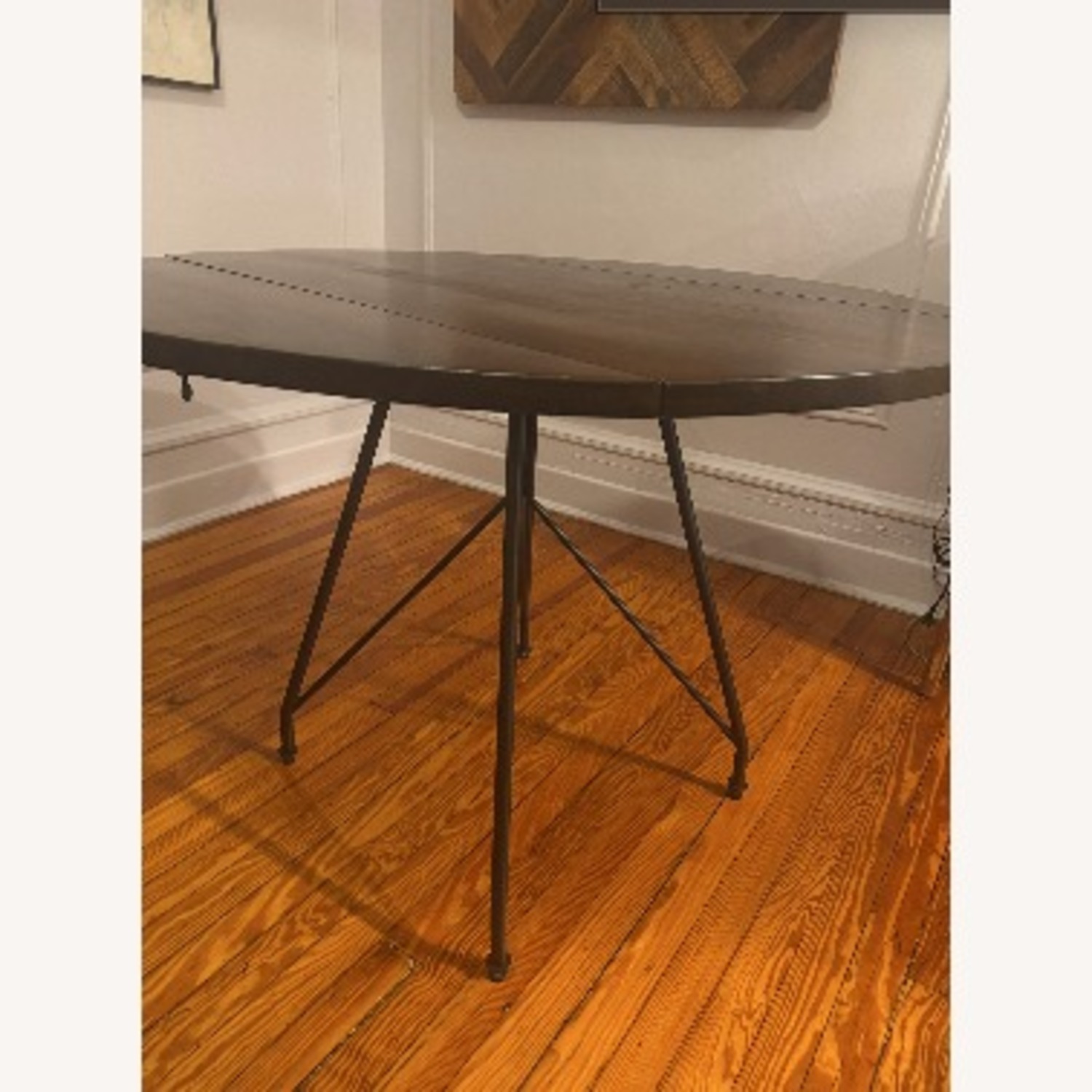 Dark Woord/Iron/Leadther Dining Set - image-2