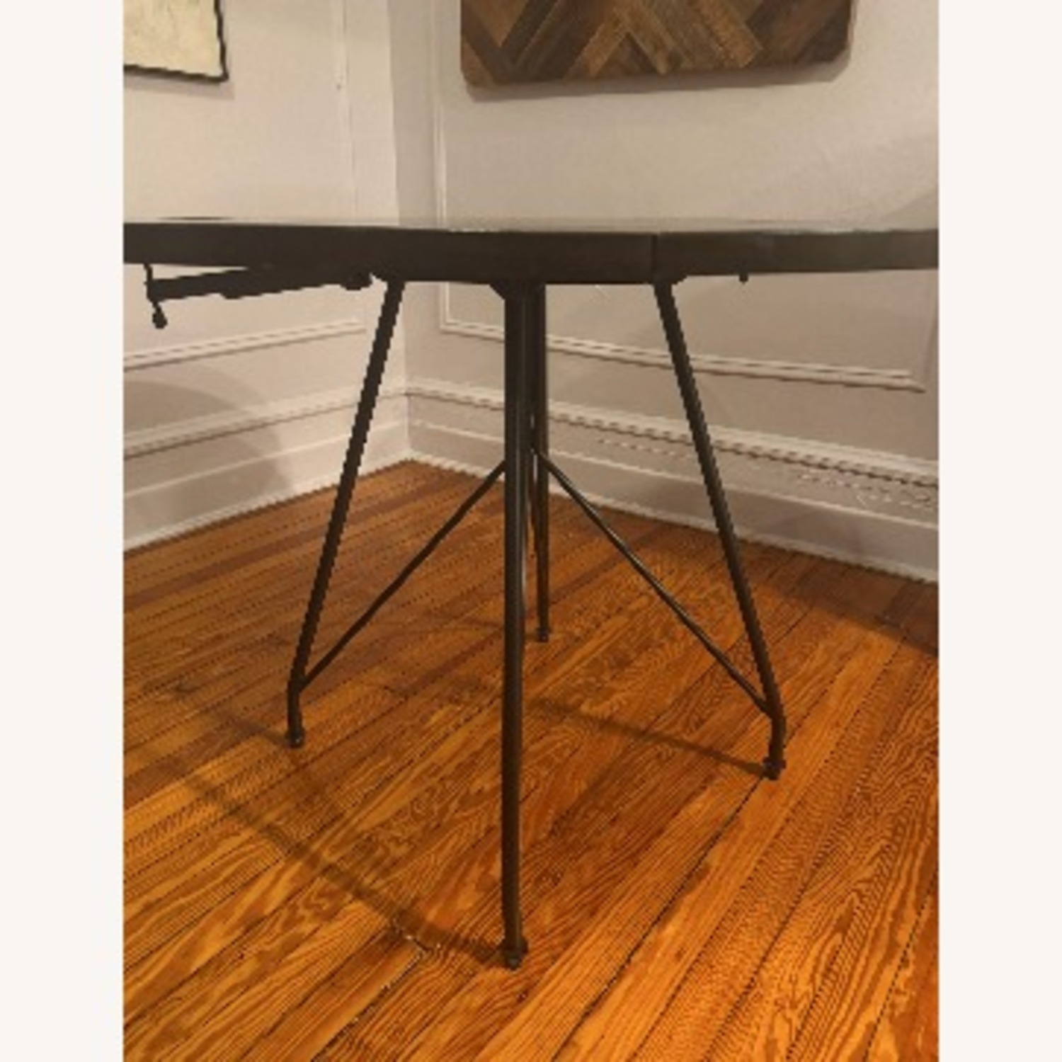 Dark Woord/Iron/Leadther Dining Set - image-5