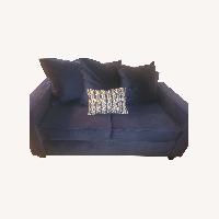 Blue Suede Loveseat