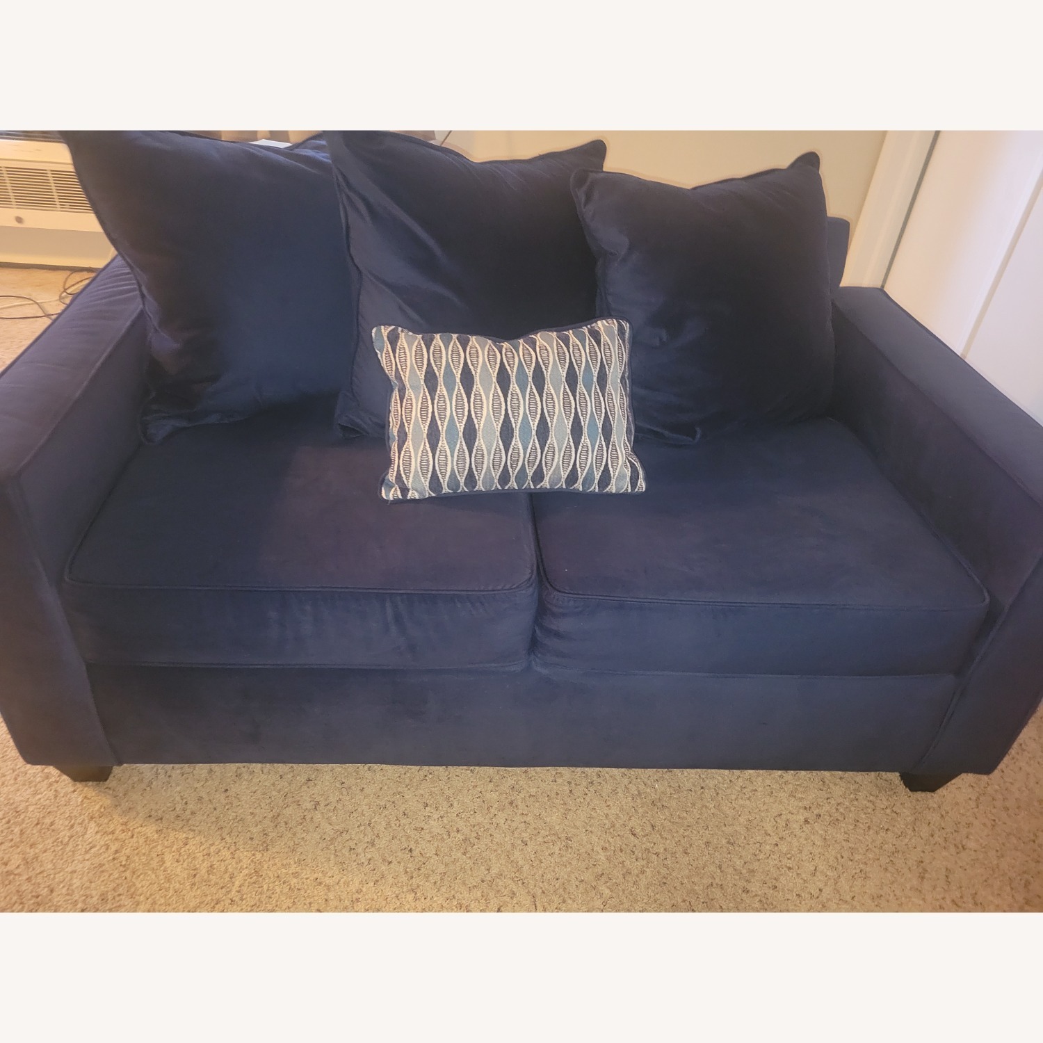 Blue Suede Loveseat - image-4