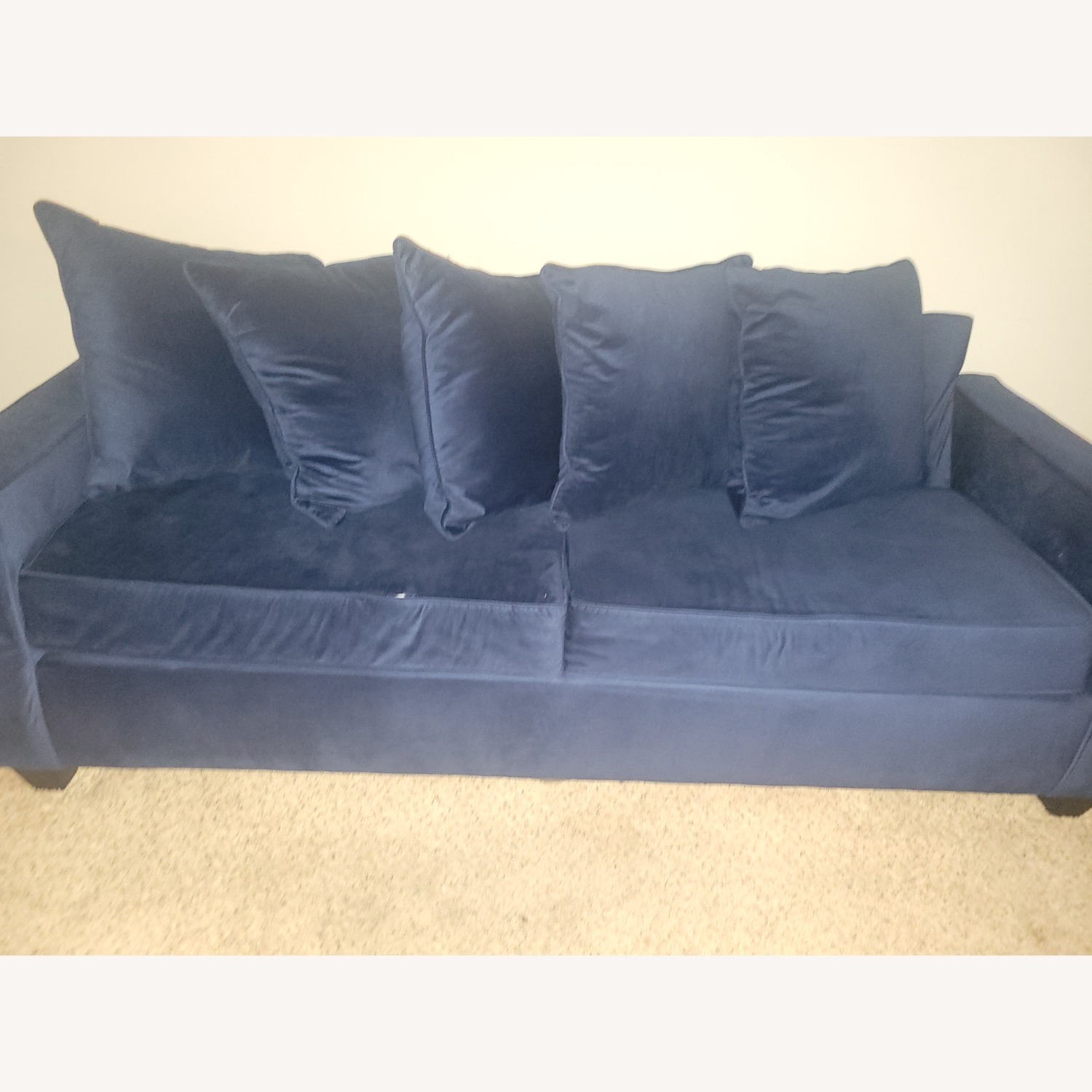 Blue Suede Loveseat - image-1