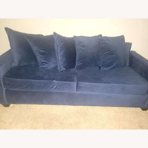 Used Blue Suede Loveseat for sale on AptDeco