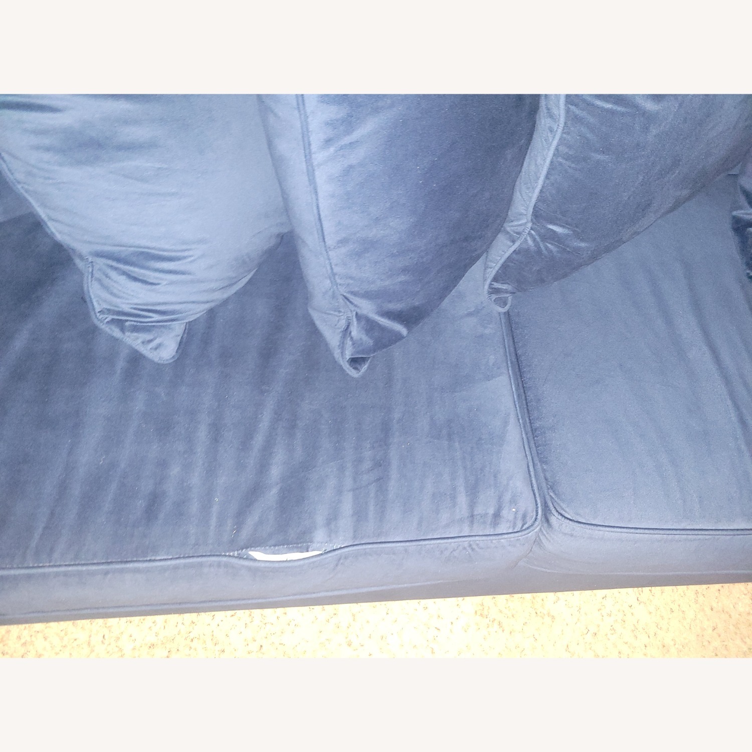 Blue Suede Loveseat - image-2