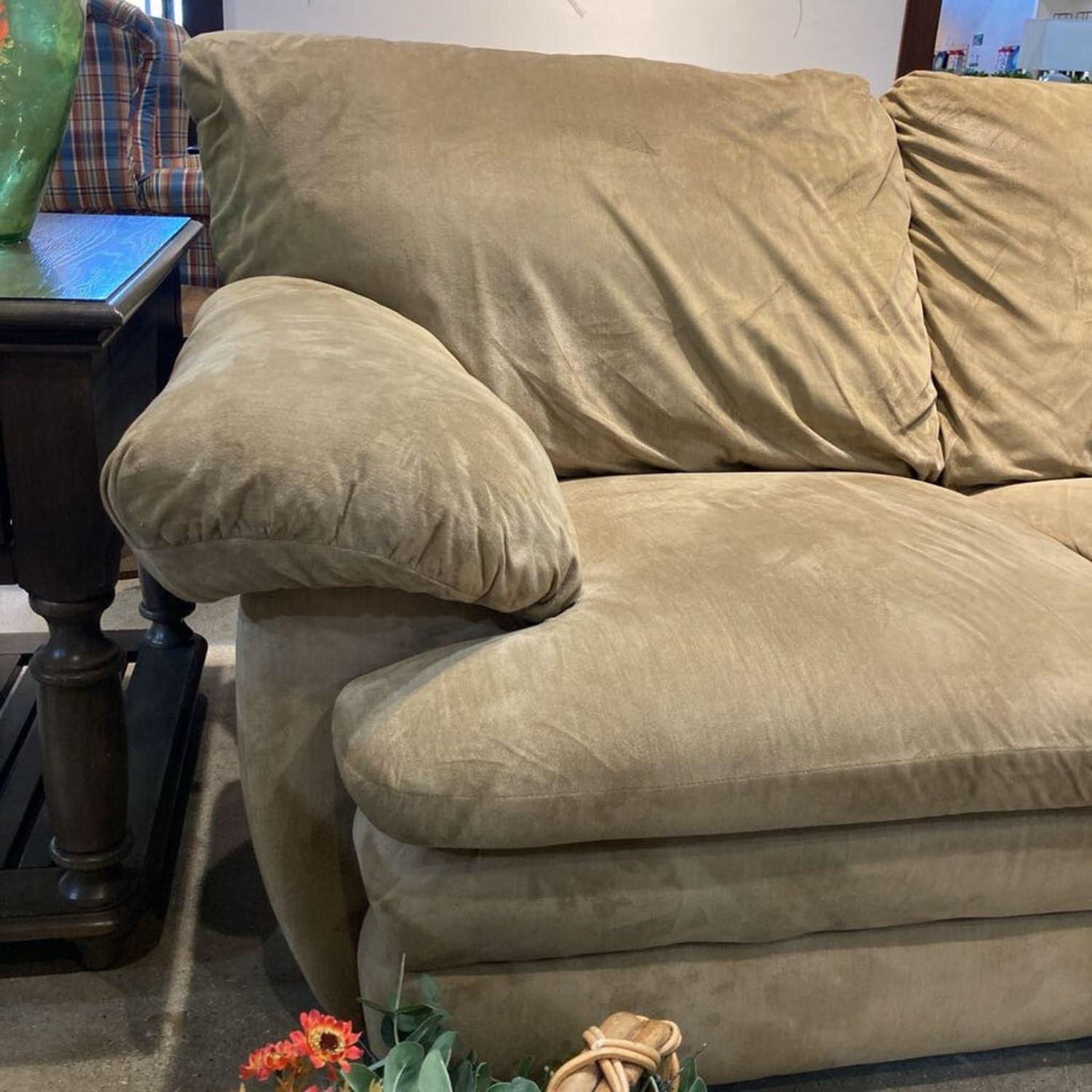 3-Seat Soft Microfiber Sofa Tan - image-8