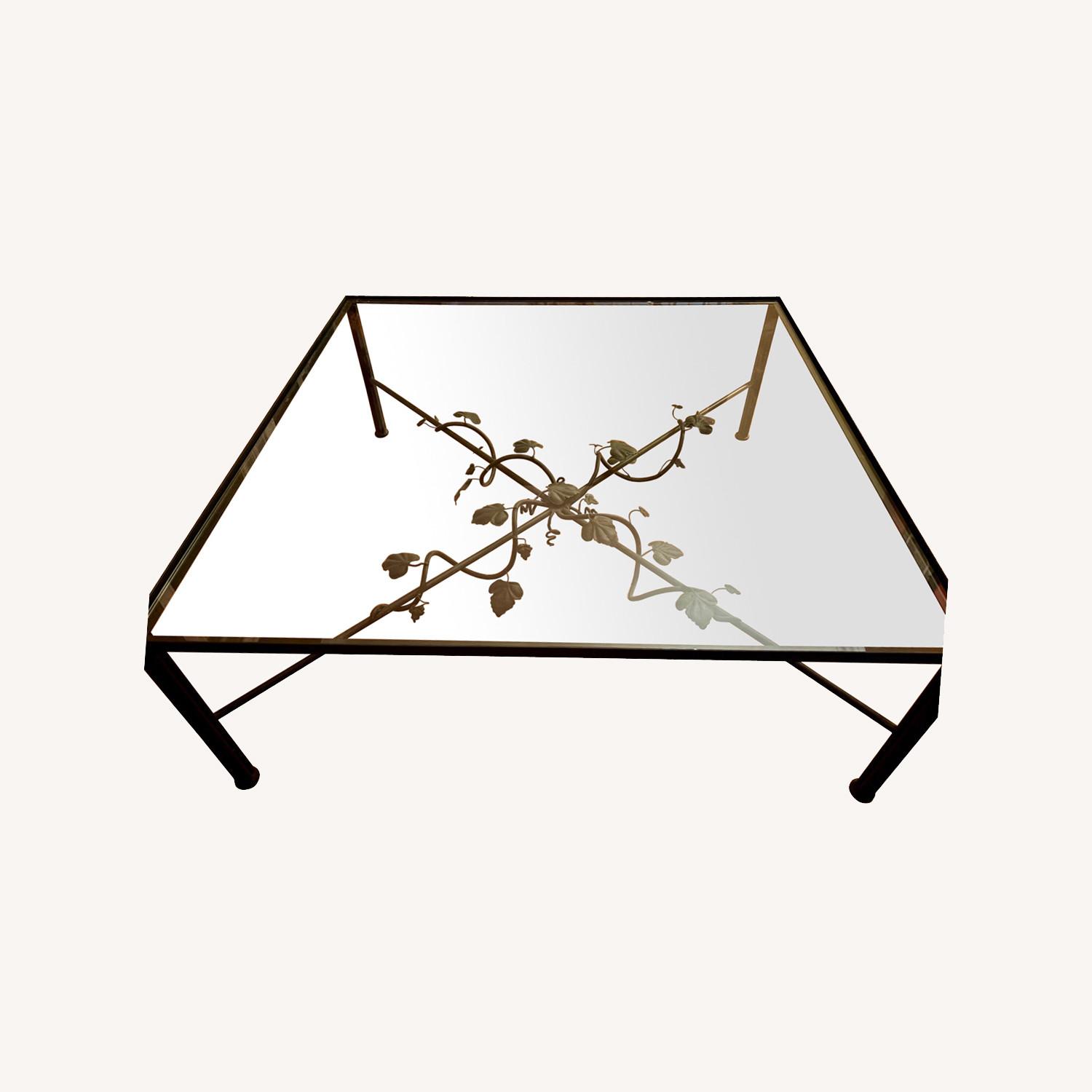 Wrought Iron and Glass Coffee Table - image-0