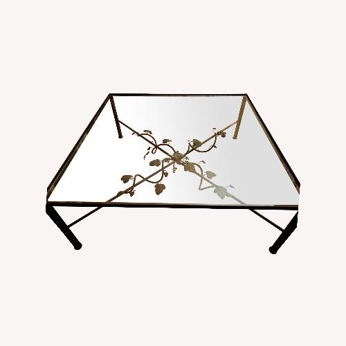 Used Wrought Iron and Glass Coffee Table for sale on AptDeco