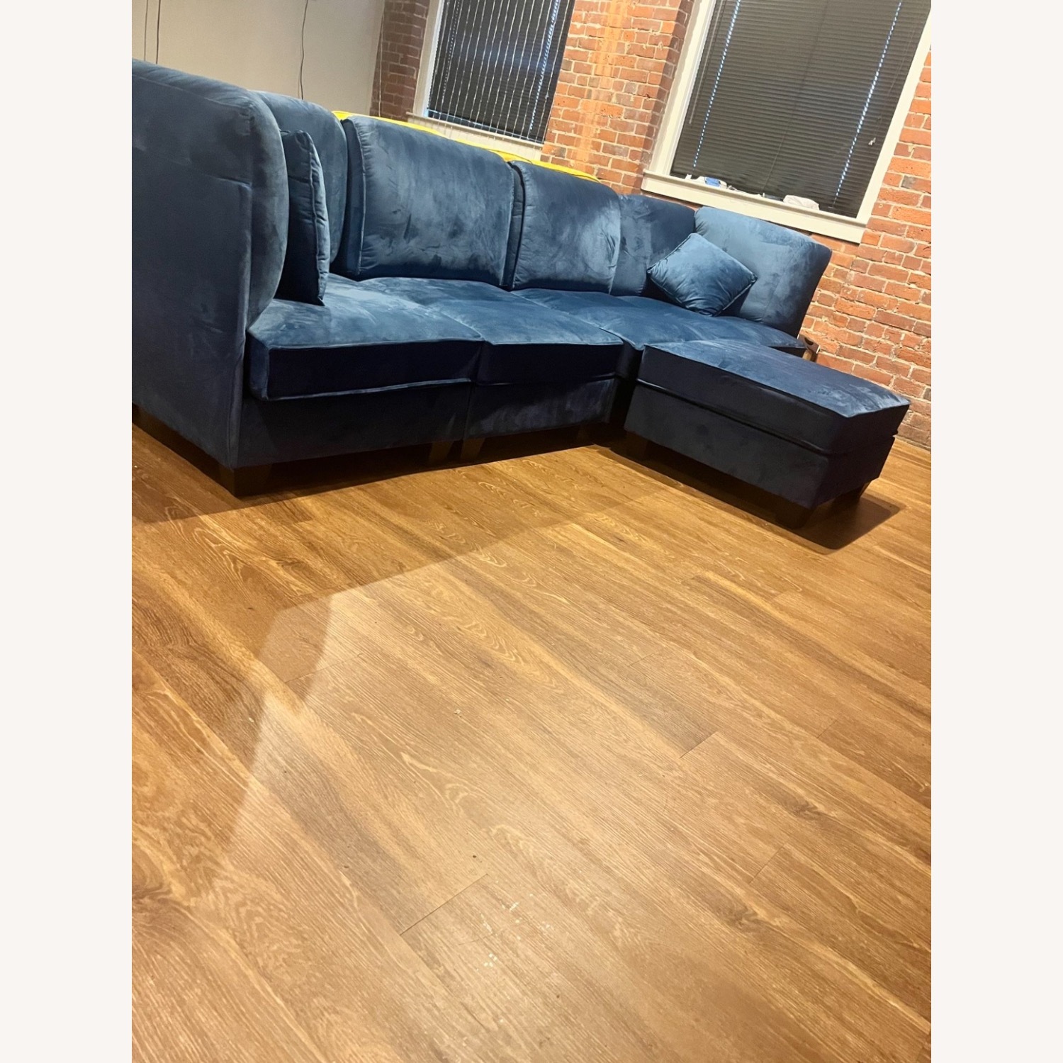 Audry Furniture Blue Velvet 3+ Seater Sofa - image-2