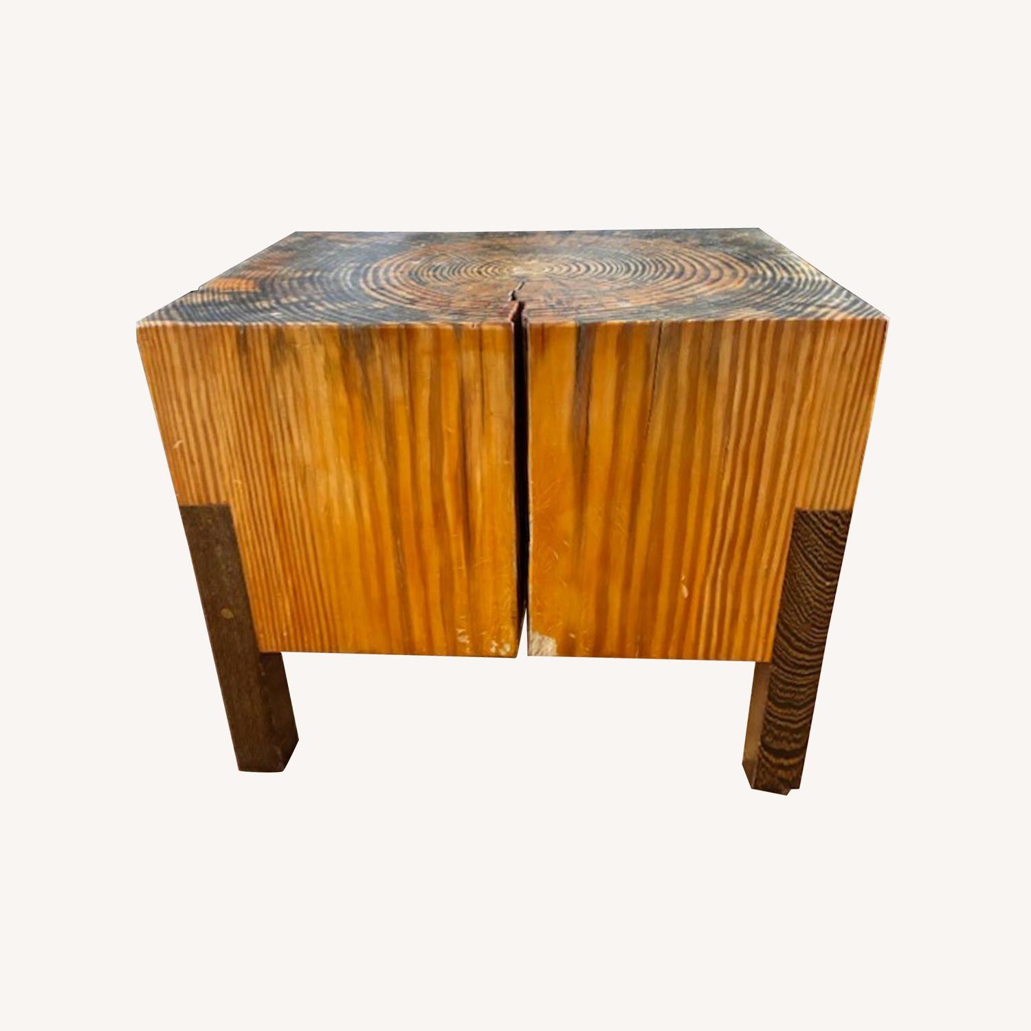 Natural Wood Side Table - image-0
