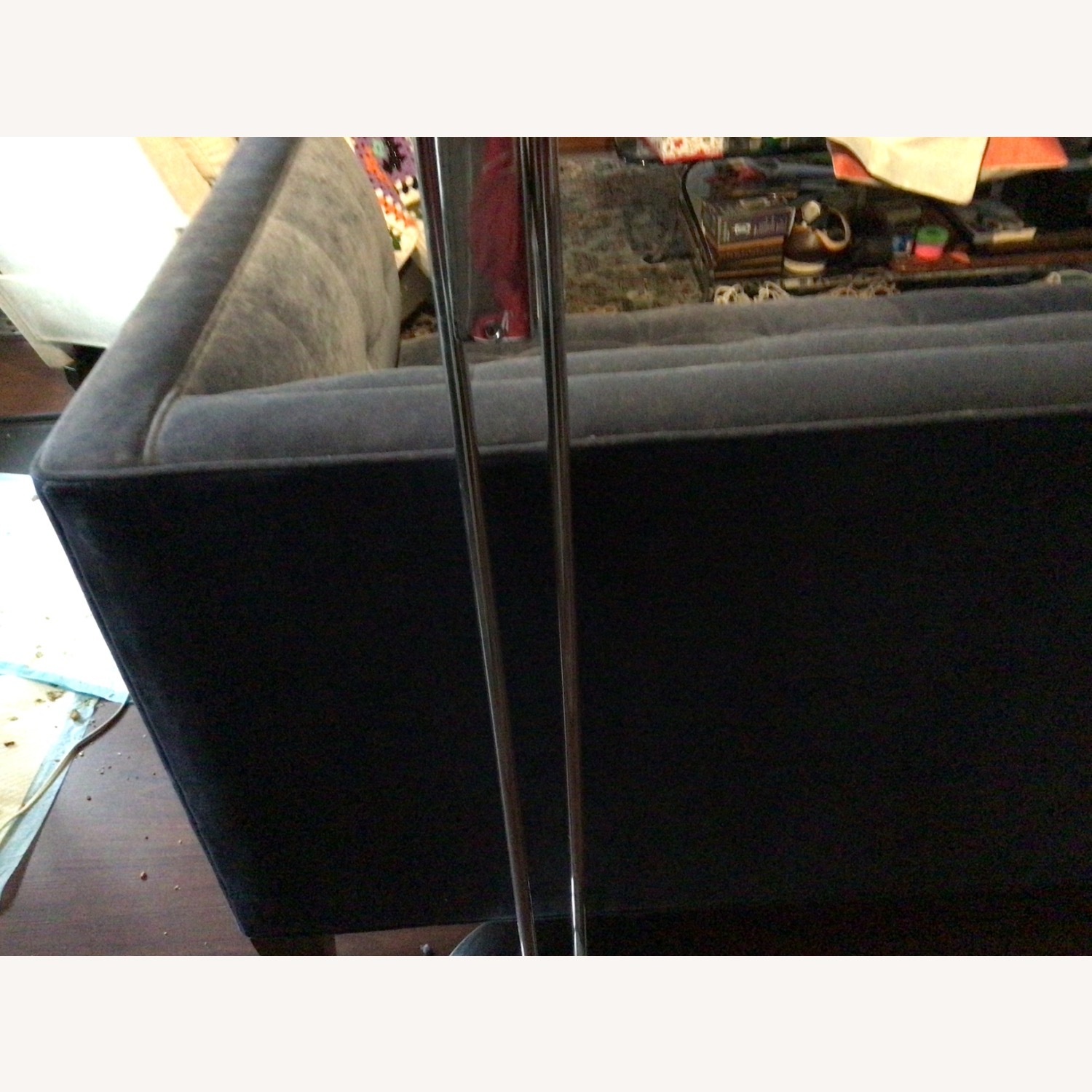 Michell Gold + Bob William Blue Fabric 3+ Seater Sofa - image-4