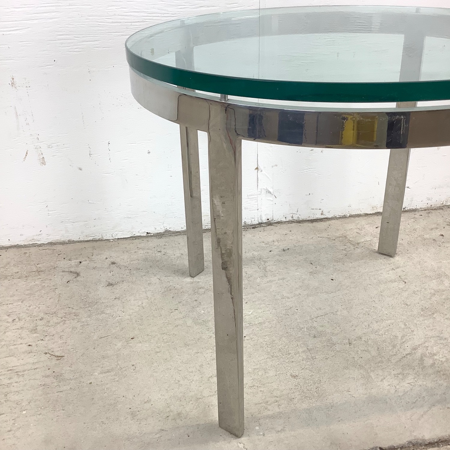 Mid-Century Chrome And Glass Side Table - image-6
