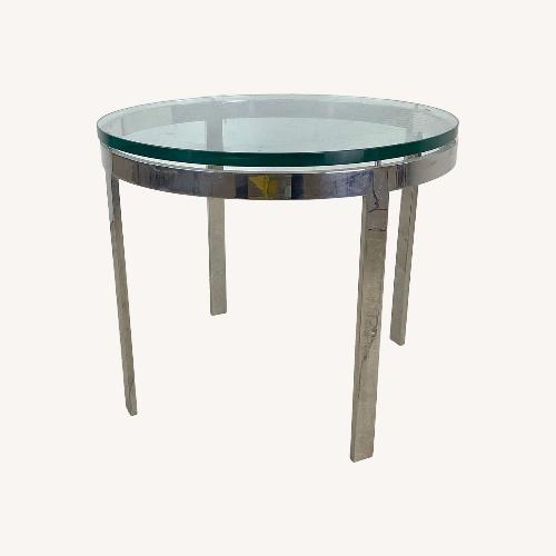 Used Mid-Century Chrome And Glass Side Table for sale on AptDeco