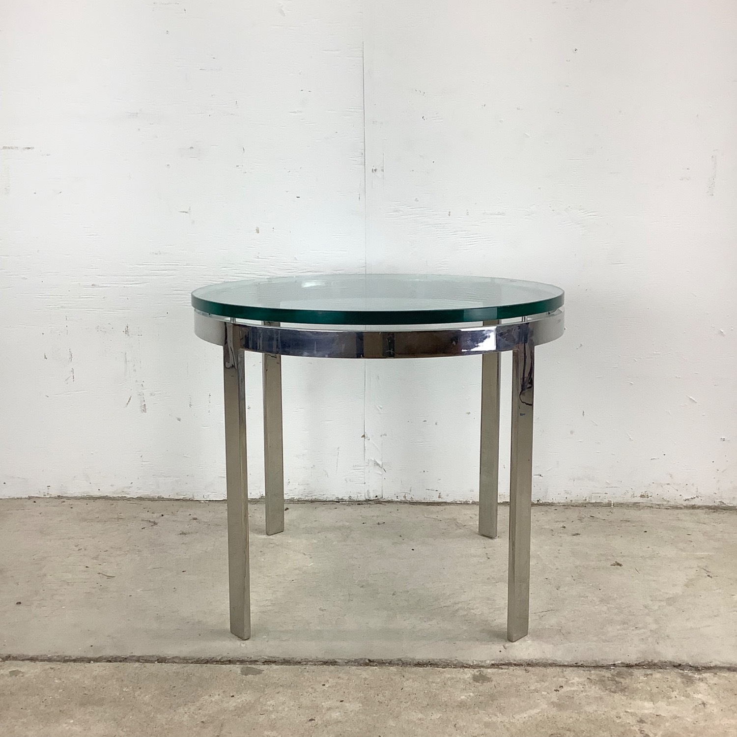 Mid-Century Chrome And Glass Side Table - image-7