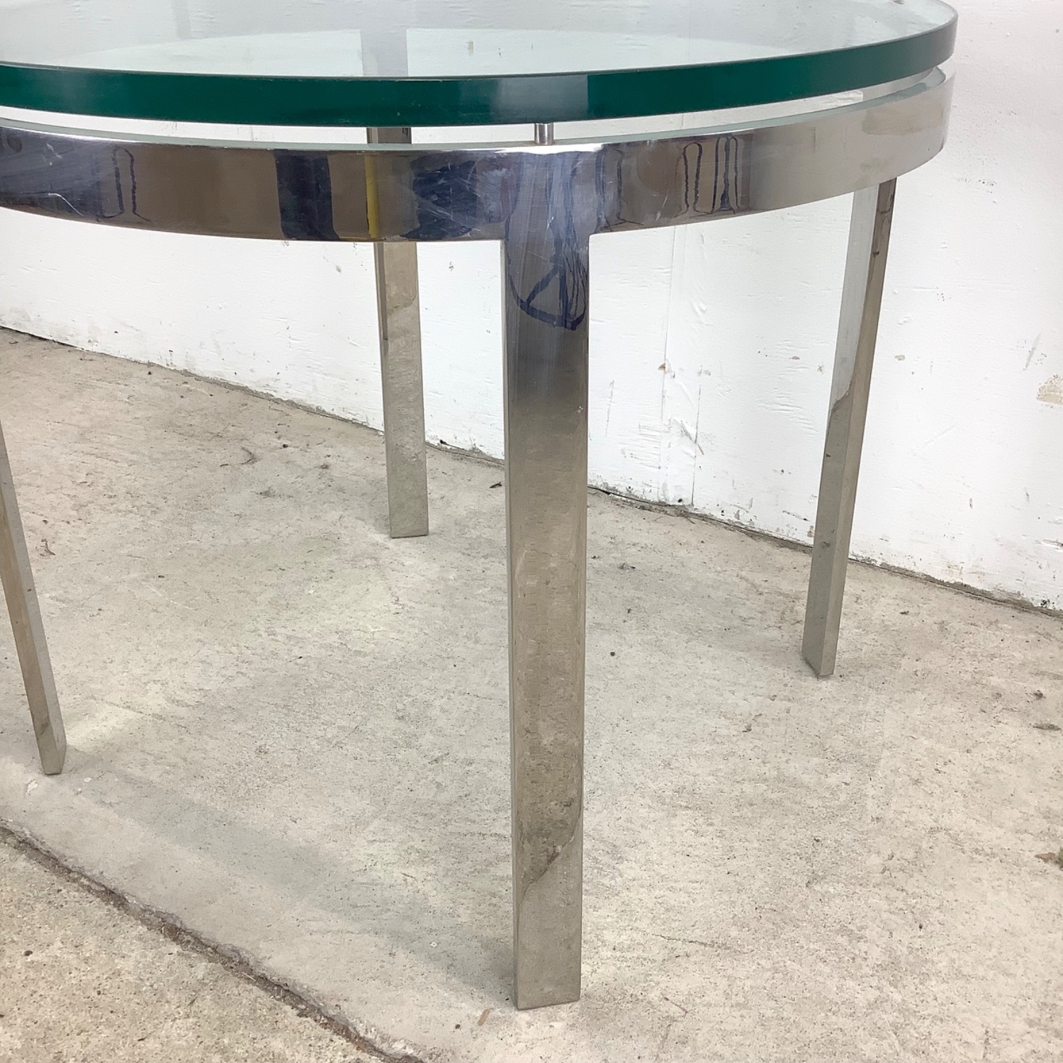 Mid-Century Chrome And Glass Side Table - image-10