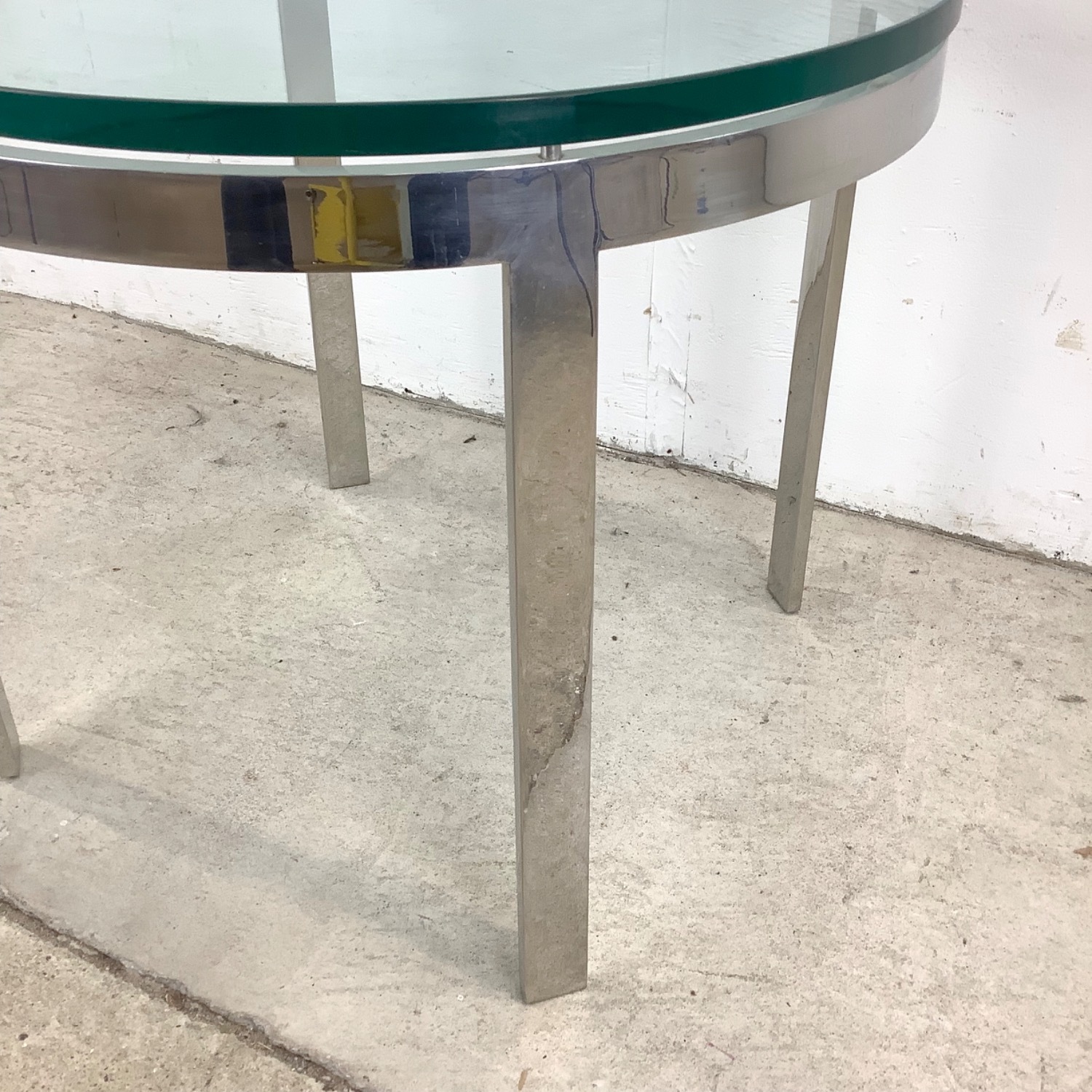 Mid-Century Chrome And Glass Side Table - image-11