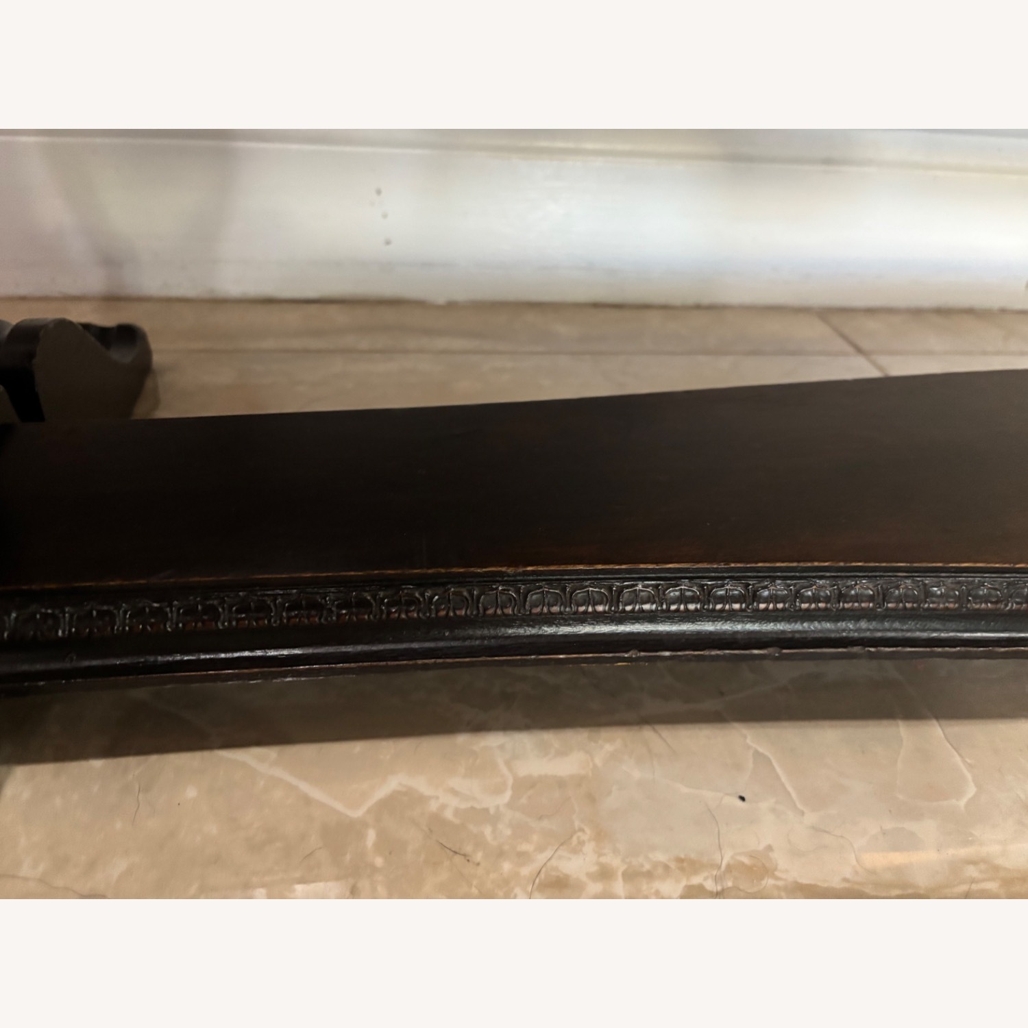 Vintage Dark Walnut Console Table 60” - image-6