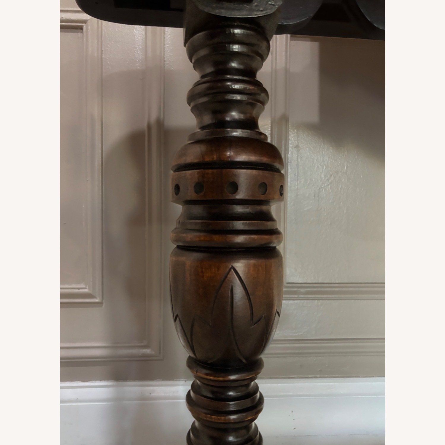Vintage Dark Walnut Console Table 60” - image-5