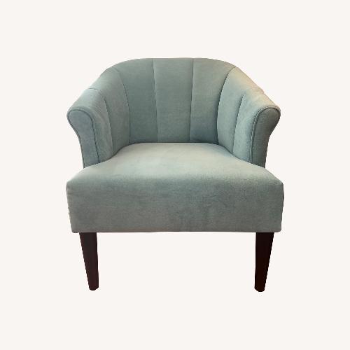 Used World Market Blue Velvet Accent Chair for sale on AptDeco
